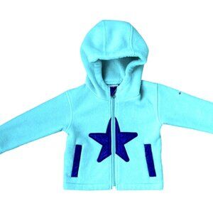 Columbia Star Bright Teal  Fleece Hooded Zipper Jacket Girls Size 12-18 Months